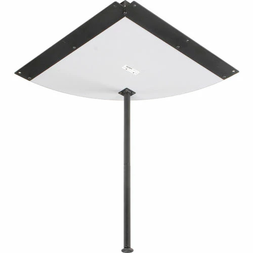 Interion By Global Industrial Interion® Rounded Corner Tabletop with Support Post, 24" Radius, Gray - Image 6