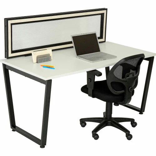 Interion By Global Industrial Interion® Universal Clamp-On Desk Partition - Frosted - Image 5