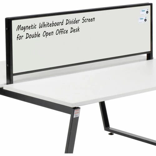 Interion By Global Industrial Interion® Magnetic Whiteboard Partition for Double Collaboration Desk - Image 2