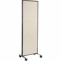 Interion By Global Industrial Interion® Mobile Office Partition Panel, 24-1/4"W x 99"H, Tan