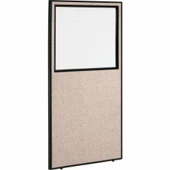 Interion By Global Industrial Interion® Office Partition Panel With Partial Window, 36-1/4"W x 96"H, Tan