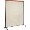 Interion By Global Industrial Interion® Mobile Deluxe Office Partition Panel, 60-1/4"W x 100-1/2"H, Tan