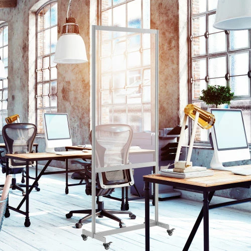 Global Industrial Clear Mobile Divider, Acrylic, 30"W x 75"H - Image 5