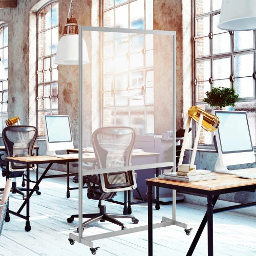 Global Industrial Clear Mobile Divider, Acrylic, 43"W x 75"H - Image 5