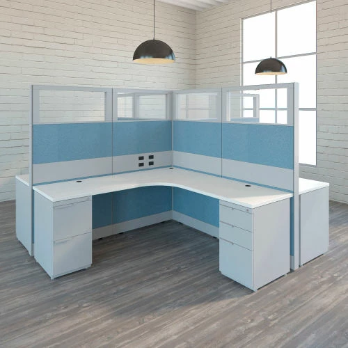 Interion By Global Industrial Interion® Modular Partition Base Panel, 30"W x 38"H, Blue - Image 5