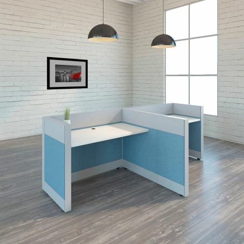 Interion By Global Industrial Interion® Modular Partition Stacking Panel with Fabric, 24"W x 16"H, Blue - Image 10