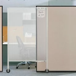 Interion By Global Industrial Interion® Rolling Privacy Screen For Partition Panels, 38"W x 58"H, Frosted