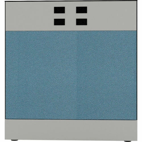 Interion By Global Industrial Interion® Modular Partition Base Panel with Desktop Raceway Power, 36"W x 38"H, Blue - Image 2