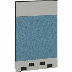 Interion By Global Industrial Interion® Modular Partition Base Panel with Baseline Raceway Power, 24"W x 38"H, Blue
