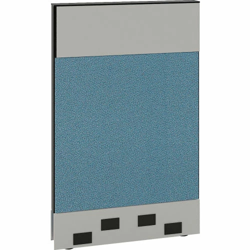 Interion By Global Industrial Interion® Modular Partition Base Panel with Baseline Raceway Power, 24"W x 38"H, Blue