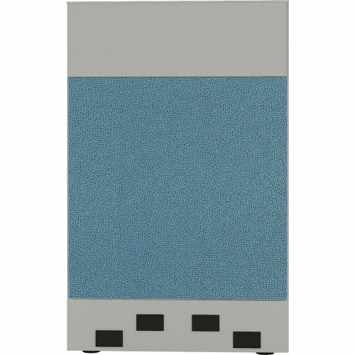 Interion By Global Industrial Interion® Modular Partition Base Panel with Baseline Raceway Power, 24"W x 38"H, Blue - Image 2