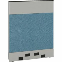 Interion By Global Industrial Interion® Modular Partition Base Panel with Baseline Raceway Power, 30"W x 38"H, Blue