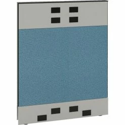 Interion By Global Industrial Interion® Modular Partition Base Panel with Desktop & Baseline Raceway Power, 30"W x 38"H, Blue