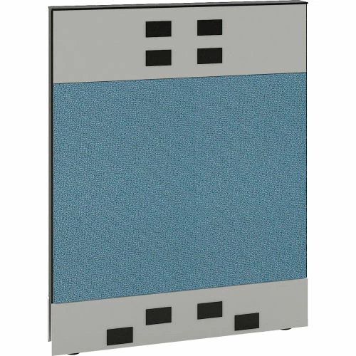 Interion By Global Industrial Interion® Modular Partition Base Panel with Desktop & Baseline Raceway Power, 30"W x 38"H, Blue