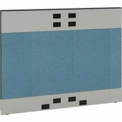 Interion By Global Industrial Interion® Modular Partition Base Panel with Desktop & Baseline Raceway Power, 48"W x 38"H, Blue