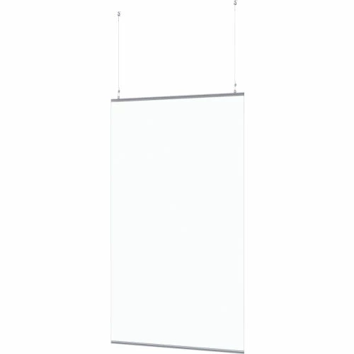 Global Industrial Ceiling Mounted Personal Safety Partition, 4'W x 6'H - Image 2