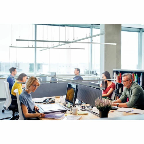 Global Industrial Ceiling Mounted Personal Safety Partition, 4'W x 6'H - Image 3