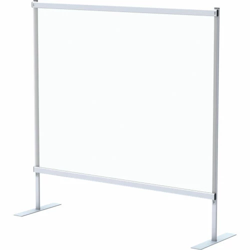 Global Industrial Floor Standing Portable Clear Divider Safety Partition, 5'W x 5'H - Image 2