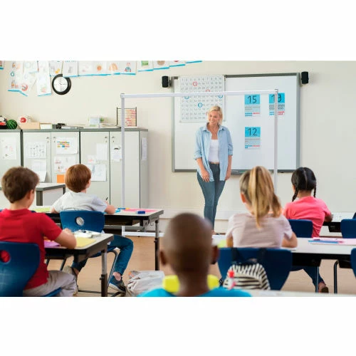 Global Industrial Floor Standing Portable Clear Divider Safety Partition, 5'W x 5'H - Image 4