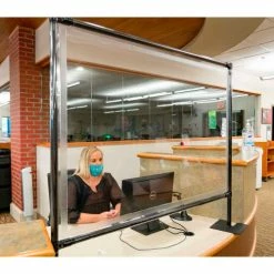 Anchor Industries. Anchor Porta-Shield Desktop Vinyl Divider, 4'W x 4'H - Clear