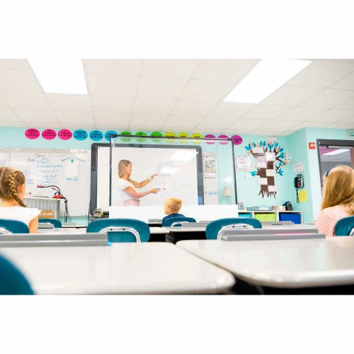 Anchor Industries. Anchor Porta-Shield Freestanding Vinyl Divider, 6'W x 6-1/2'H - Clear/White - Image 4