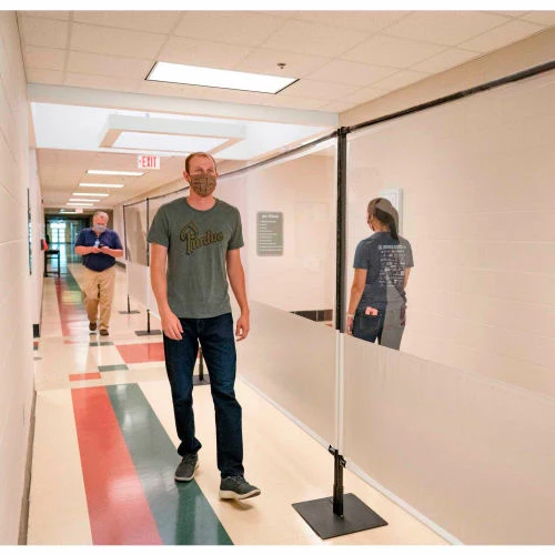 Anchor Industries. Anchor Porta-Shield Freestanding Vinyl Divider, 8'W x 6-1/2'H - Clear/White - Image 13