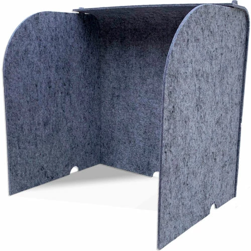 Ghent Acoustic Desktop Surround Protection Screen 24"W x 18"D x 24"H, Silver PET Felt