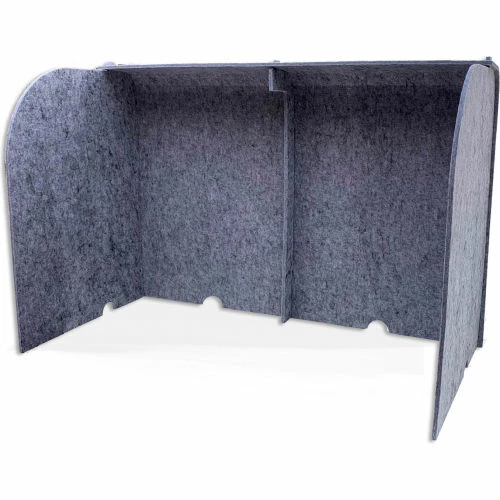 Ghent Acoustic Desktop Surround Protection Screen 36"W x 18"D x 24"H, Silver PET Felt - Image 2