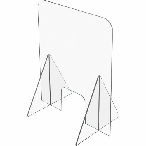 USA Sealing Plastic Dividers with Small Centered Opening Freestanding, 48"W x 36"H Clear PD-124 - Pkg Qty 6 - Image 3