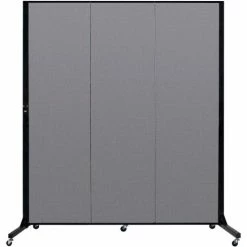 Screenflex 3 Panel Light-Duty Portable Room Divider, 6'5"H x 5'9"W, Fabric Color: Stone