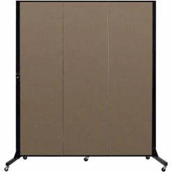 Screenflex 3 Panel Light-Duty Portable Room Divider, 6'5"H x 5'9"W, Fabric Color: Walnut