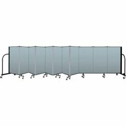 Screenflex Portable Room Divider 11 Panel, 8'H x 20'5"W, Vinyl Color: Blue