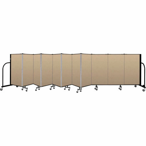 Screenflex Portable Room Divider 11 Panel, 4'H x 20'5"W, Vinyl Color: Oatmeal