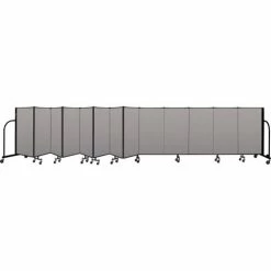 Screenflex Portable Room Divider 13 Panel, 4'H x 24'1"W, Vinyl Color: Gray