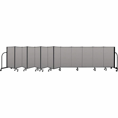 Screenflex Portable Room Divider 13 Panel, 4'H x 24'1"W, Vinyl Color: Gray