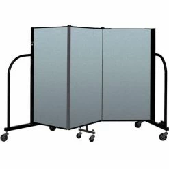 Screenflex Portable Room Divider 3 Panel, 4'H x 5'9"W, Vinyl Color: Blue