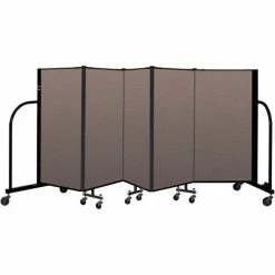 Screenflex Portable Room Divider 5 Panel, 4'H x 9'5"W, Fabric Color: Oatmeal