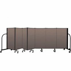 Screenflex Portable Room Divider 7 Panel, 4'H x 13'1"W, Fabric Color: Oatmeal
