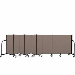 Screenflex Portable Room Divider 9 Panel, 4'H x 16'9"W, Fabric Color: Oatmeal