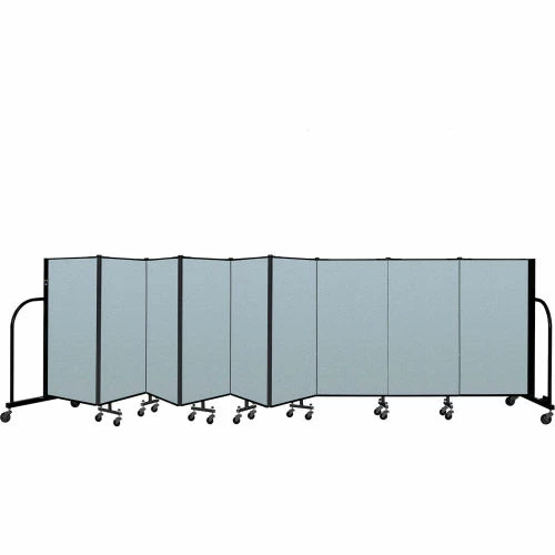 Screenflex Portable Room Divider 9 Panel, 4'H x 16'9"W, Vinyl Color: Blue