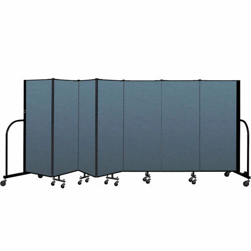 Screenflex Portable Room Divider 7 Panel , 5'H x 13'1"W, Fabric Color: Blue