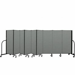Screenflex Portable Room Divider 9 Panel, 5'H x 16'9"W, Fabric Color: Gray