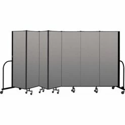 Screenflex Portable Room Divider 7 Panel, 6'H x 13'1"W, Vinyl Color: Gray