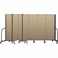 Screenflex Portable Room Divider 7 Panel, 6'H x 13'1"W, Vinyl Color: Oatmeal