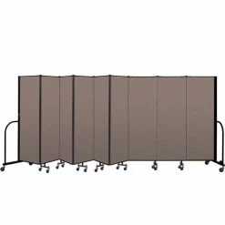 Screenflex Portable Room Divider 9 Panel, 6'H x 16'9"W, Fabric Color: Oatmeal