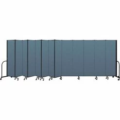 Screenflex Portable Room Divider 13 Panel, 6'8"H x 24'1"W, Fabric Color: Blue