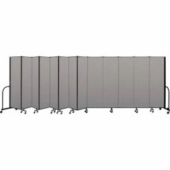 Screenflex Portable Room Divider 13 Panel, 6'8"H x 24'1"W, Vinyl Color: Gray