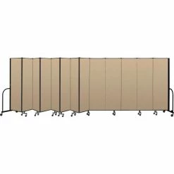 Screenflex Portable Room Divider 13 Panel, 6'8"H x 24'1"W, Vinyl Color: Oatmeal