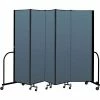 Screenflex Portable Room Divider 5 Panel, 6'8"H x 9'5"W, Fabric Color: Blue