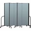 Screenflex Portable Room Divider 5 Panel, 6'8"H x 9'5"W, Vinyl Color: Blue